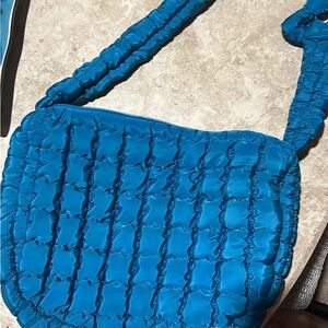 Blue Quilted Shoulder Bag
